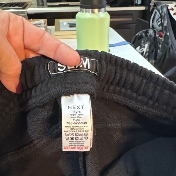 Next Direct Black and Cream Kids Joggers - Picture 4 of 9